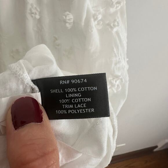 Boston Proper White A-Line Crochet Floral Lace Half Sleeve Dress - Picture 7 of 8